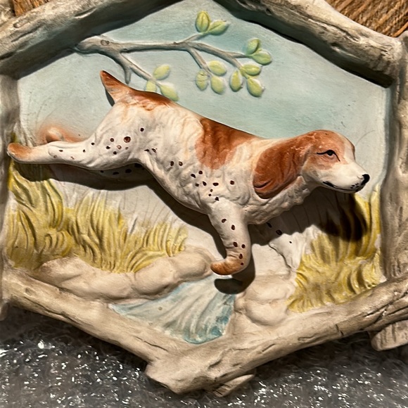Vintage 3D Springer Spaniel Ceramic Wall Plaque 1962 - Picture 3 of 5